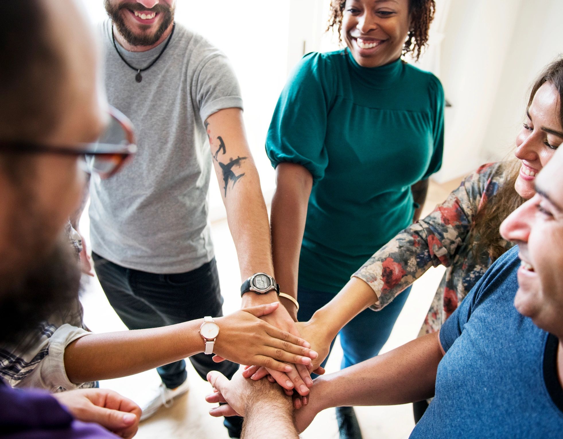 Residents sharing a meal in a sober living home